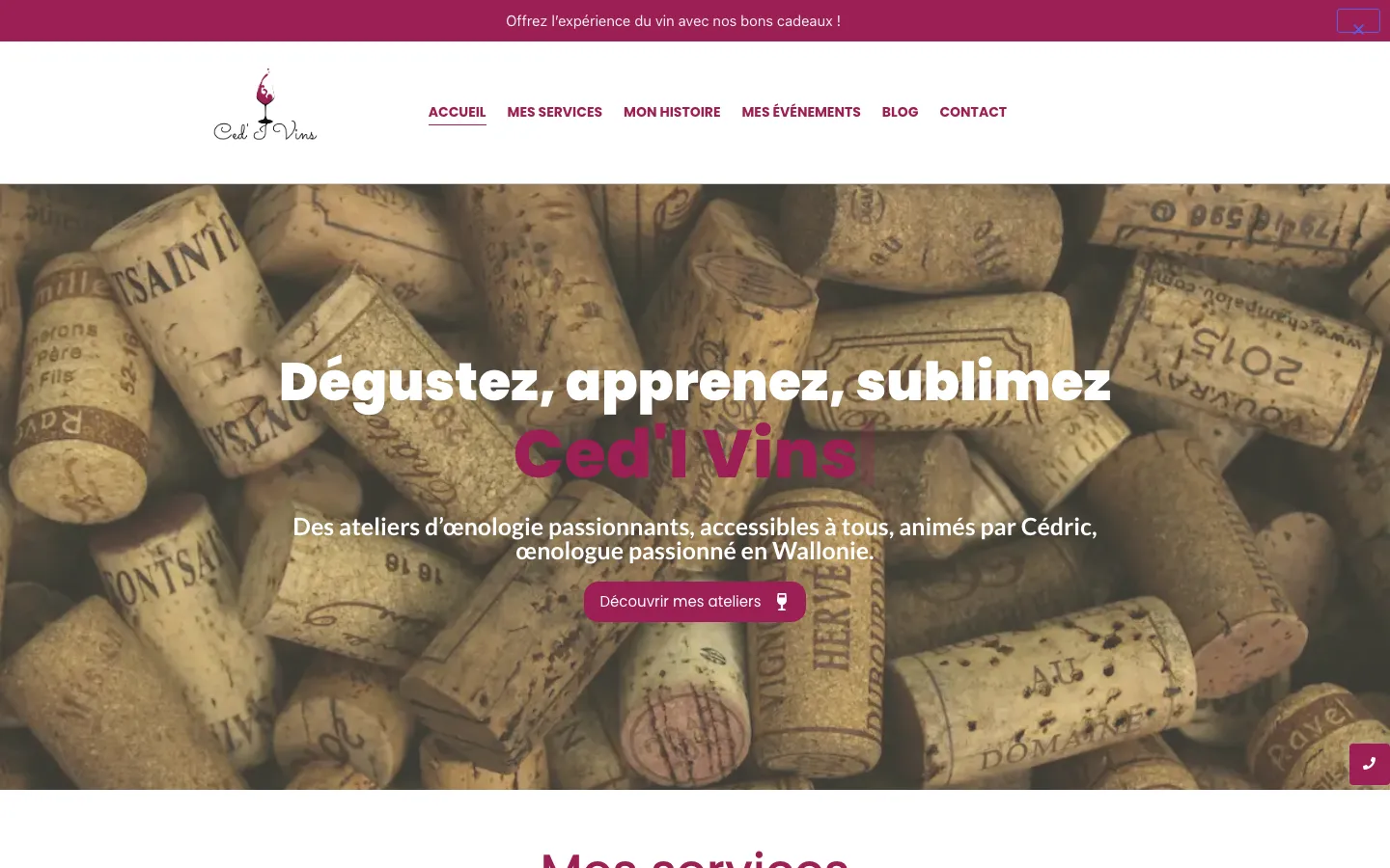 Ced'I Vins, ateliers d'&oelig;nologie