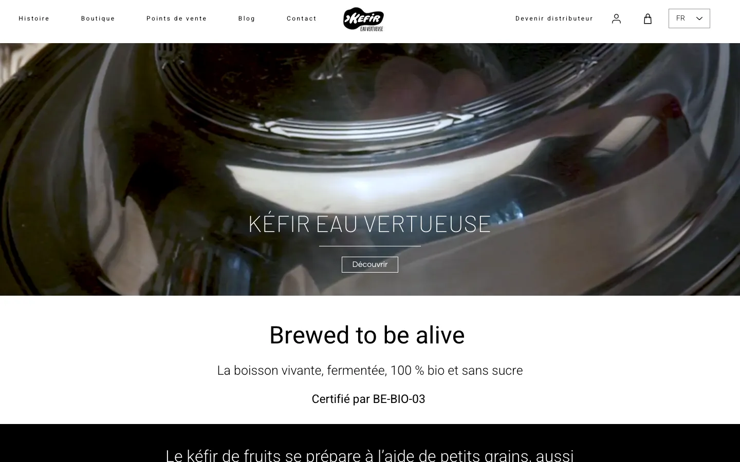 K&eacute;fir Eau Vertueuse, k&eacute;fir de fruits bio